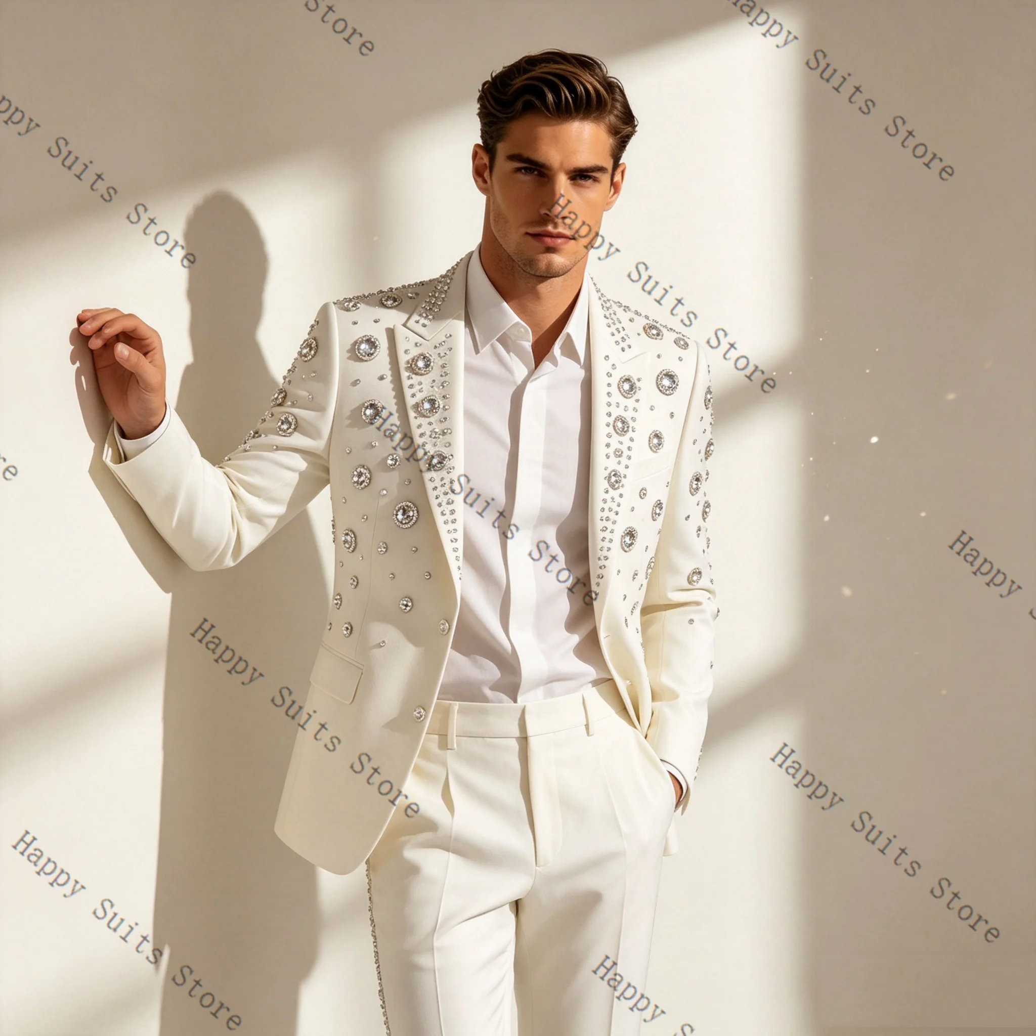 Kristallen Witte Mannen Pak Se - Formal Wear Jersey For Men recensie en prijs