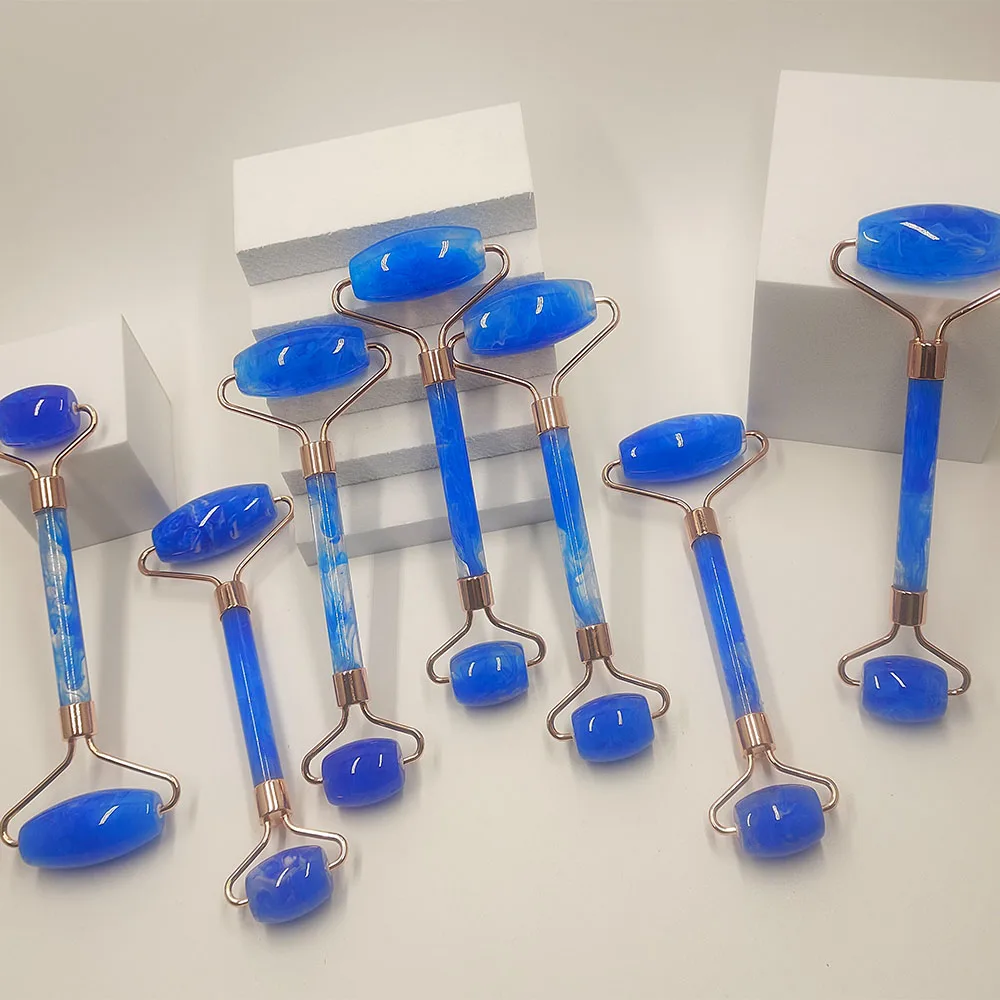 1PCS ดอกไม้ฝนหินลูกกลิ้งนวดหน้า Beauty Skin Care เครื่องมือลูกกลิ้งนวดสําหรับใบหน้าคอกลับ