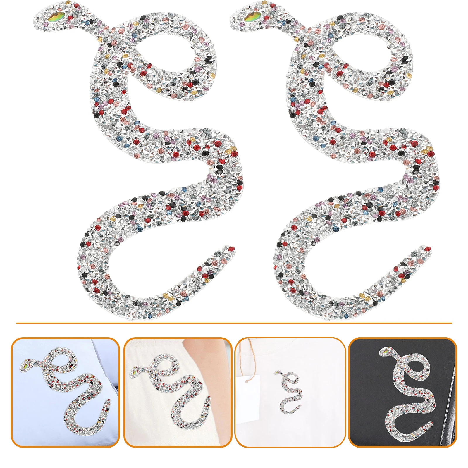 

2Pcs Hot Melt Adhesive Back Patches Snakelike Embroidered DIY Sewing Decorative Multi-Function Repair Patches for Clothes Bags