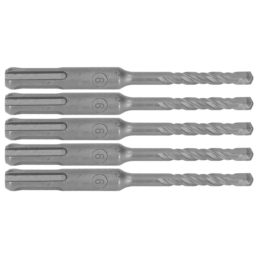 5pcs Cemented Carbide Tip Rotary Hammer Drill Bit Spiral 2 Flutes 6mm Open Diameter Concrete Drill Bit 5/32 Inch Shank