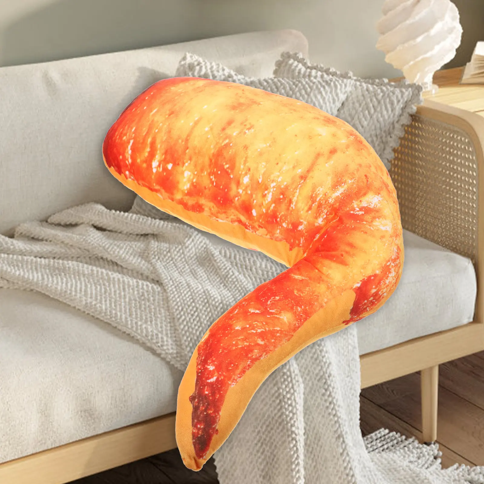 

1 Piece Chicken Wing Shaped Soft Cushion Realistic Food Design Decorative Throw Pillow for Sofa Bed Chair Kitchen Living Room