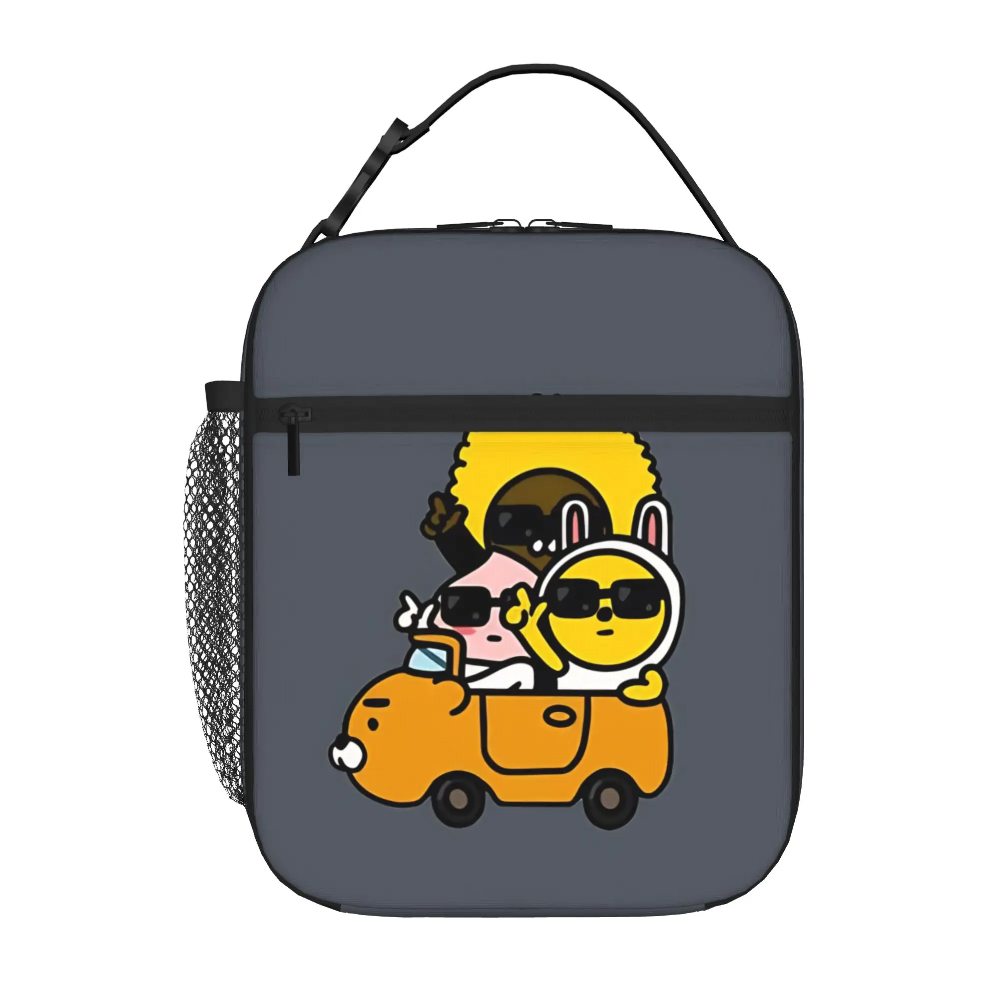 1 Piece Portable Lunch Container Fluffy Road Buddies  Zipper Closure Durable Pocket K-Kakao For Lunch Box Bag