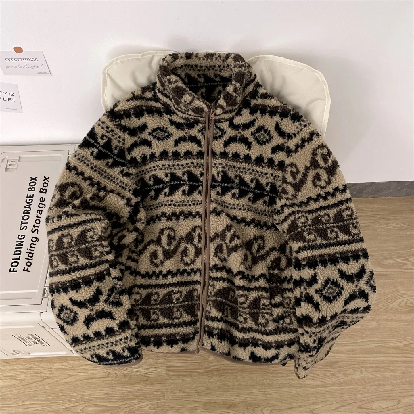 

Men's Winter Thiened Warm Lamb Fur Jaet Retro Island Pastoral Sle Fce Cotton Coat Casual Loose Fit Youth ular