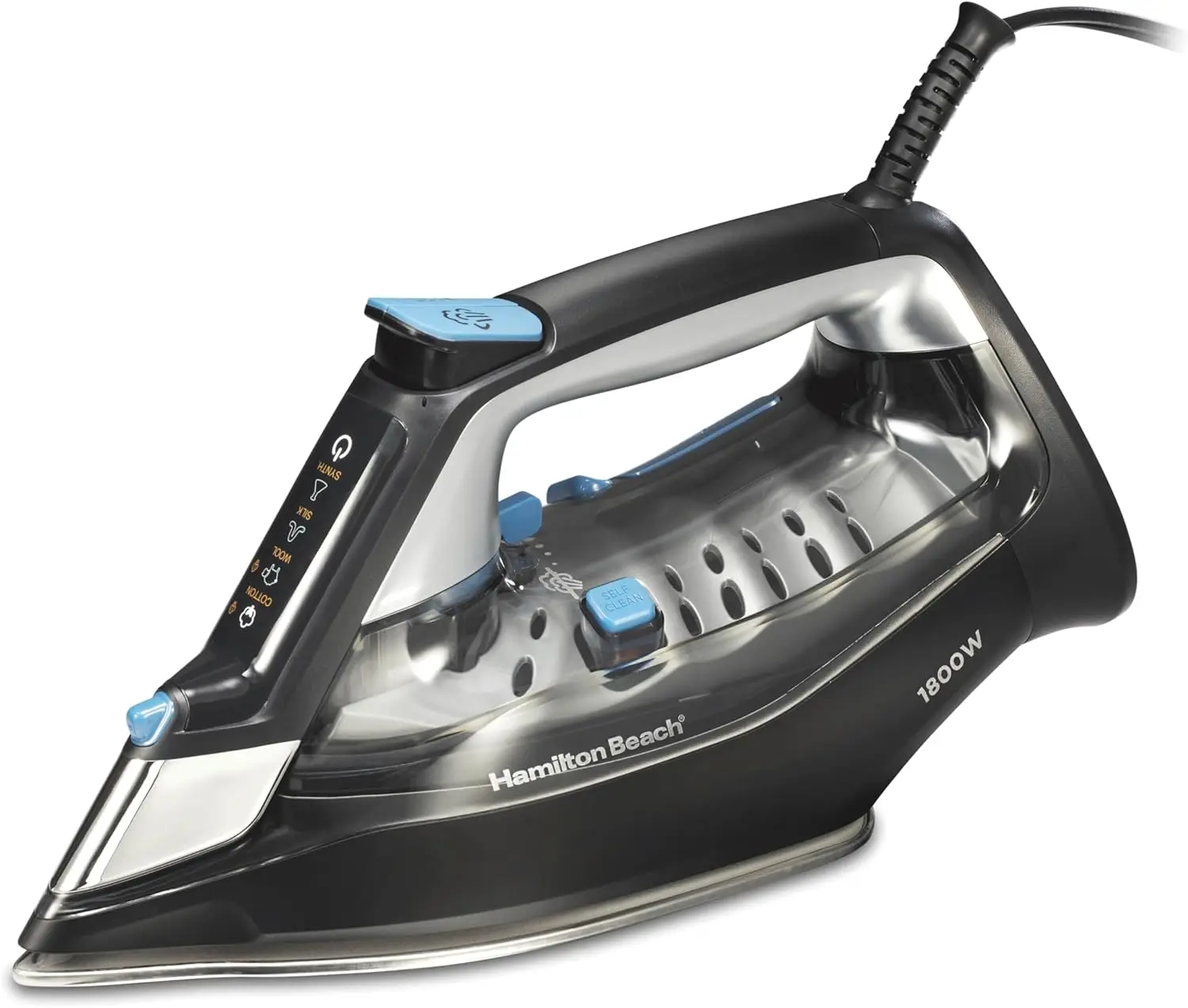

Steam Iron for Clothes & Garment Steamer with Intuitive FabricIQ Touchpad, Durable Stainless Steel Soleplate, 3-Way Auto