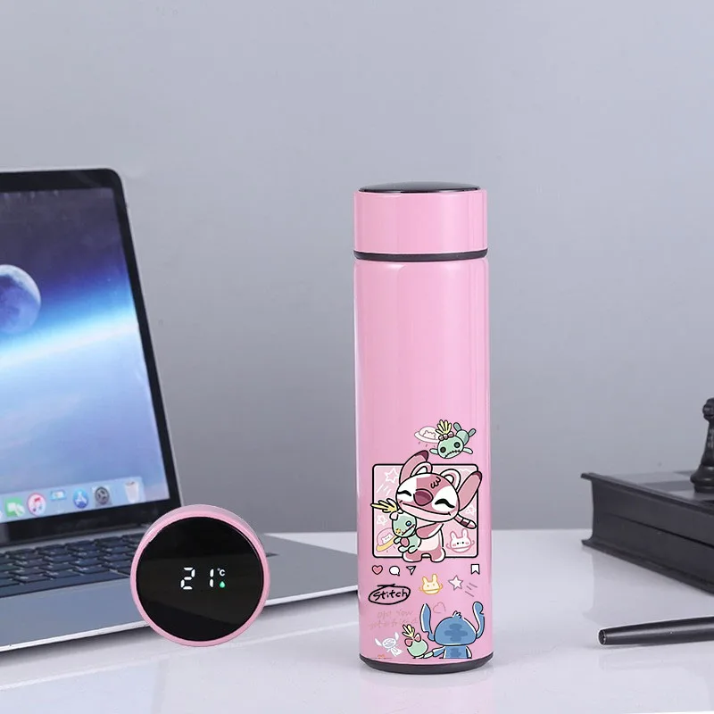 

Lilo & Stitch Smart Water Bottle Temperature Display Thermos Cup Coffee Cup Milk Mug Stitch Disney Stainless Steel Thermo Bottle