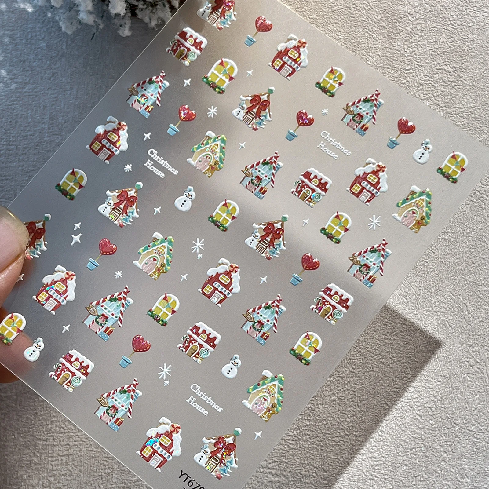 Flash Kerst Element Nagelstickers Snoep Sterren Ontwerpen Hars DIY Manicure Nagelstickers Zelfklevende Nail Art Supplies Decals