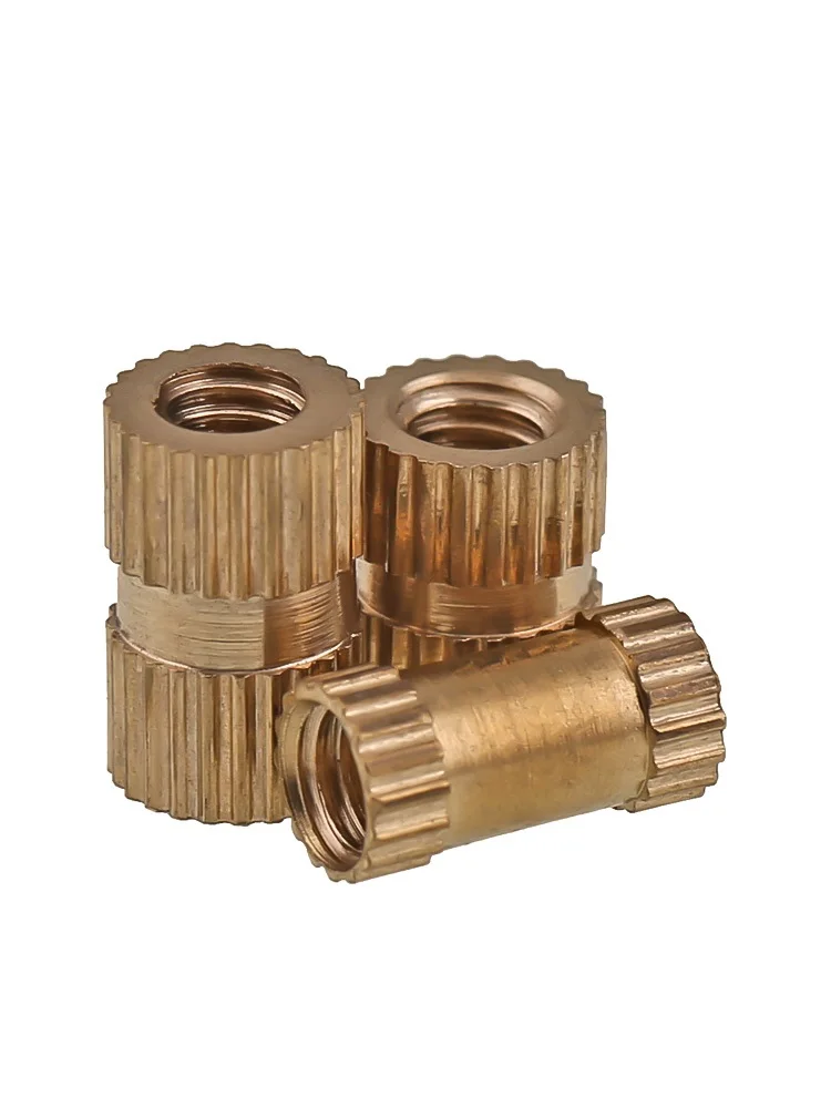 5-50Pcs M4 M5 M6 M8 Messing Koper Knurl Draad Moer Koper Insert Dubbele Pass Koper Moer Moer embedded Fastener
