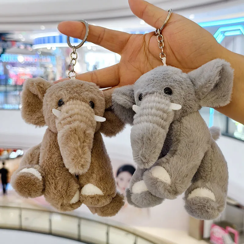 Lindo Colgante de Elefante de Peluche, Muñeco de Peluche, Colgante para Bolso, Llavero, Accesorio de Joyería de Tela con Diseño de Dibujos Animados, Regalo para Niña, Decoración