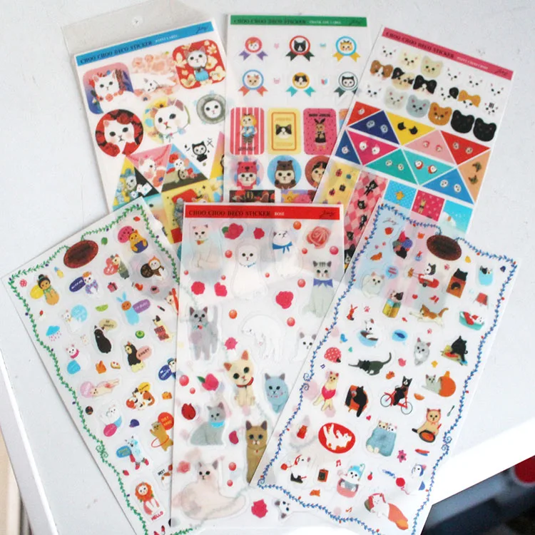 Cookie Mädchen Katze Pflanze Haustier Wasserdichte Hand Konto Flache Telefon Fall DIY Aufkleber Malerei Scrapbooking Material – Detail 14
