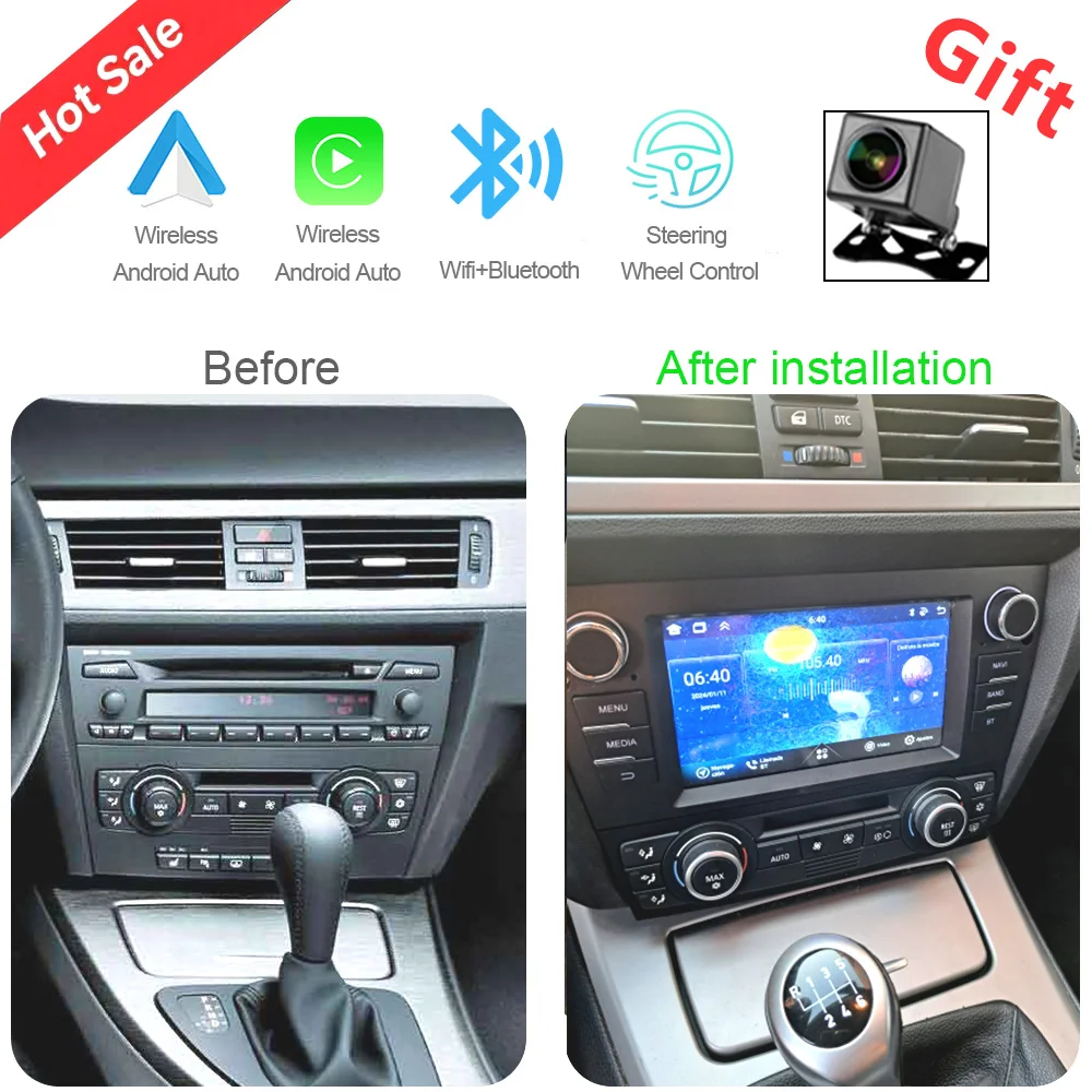 

CHSTEK Android Car Radio For BMW 3-Series E90 E91 E92 E93 2005 2006 2007-2014 Stereo Carplay GPS WIFI Bluetooth Head Unit Player