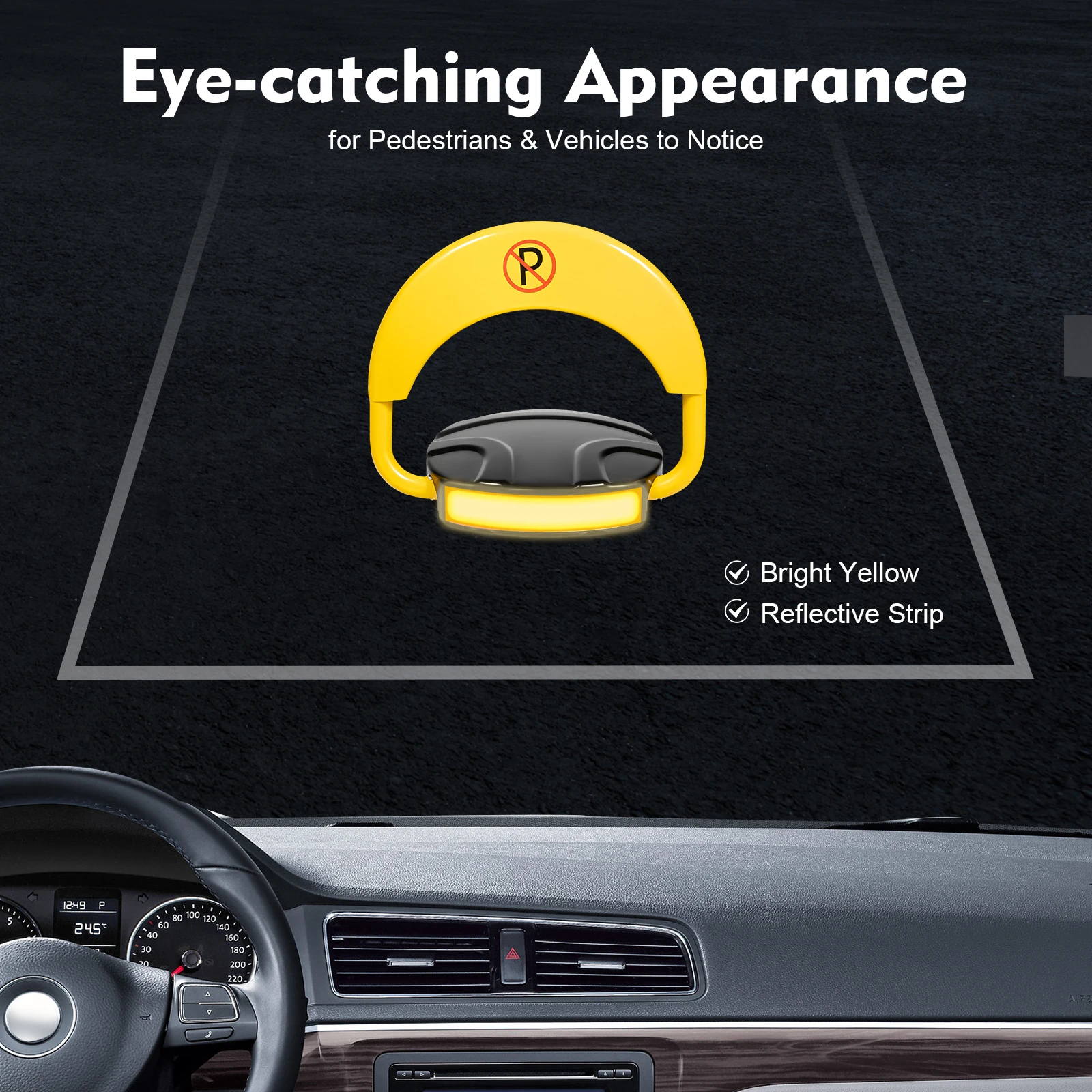 Intelligent Parking Lock with Remote Control 180° Foldable Barrier Auto Sensor Anti-collision Waterproof Lock 2T