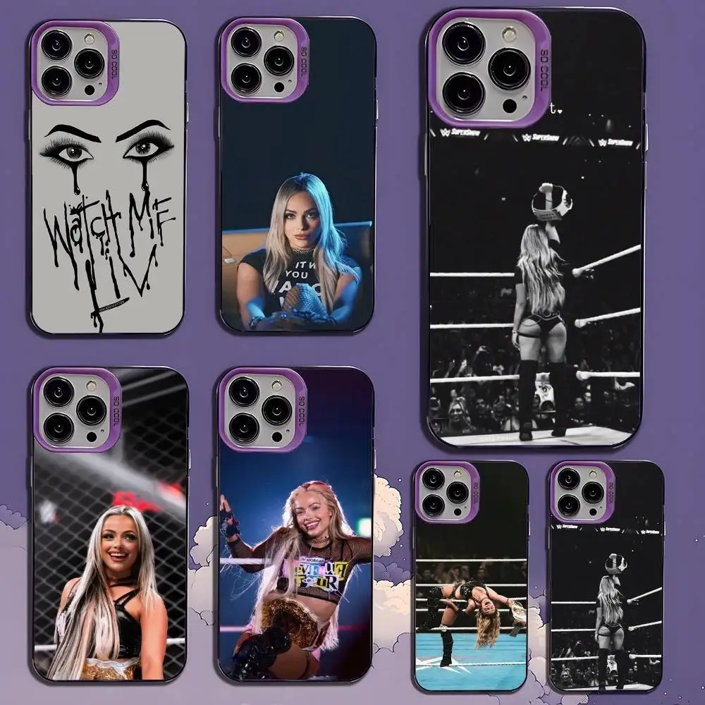 

W-WWE L-Liv Morgan Phone Case For iPhone 16,15,14,13,12,11,Mini,Pro,SE,MAX,plus,Purple Matte Silicone Cover