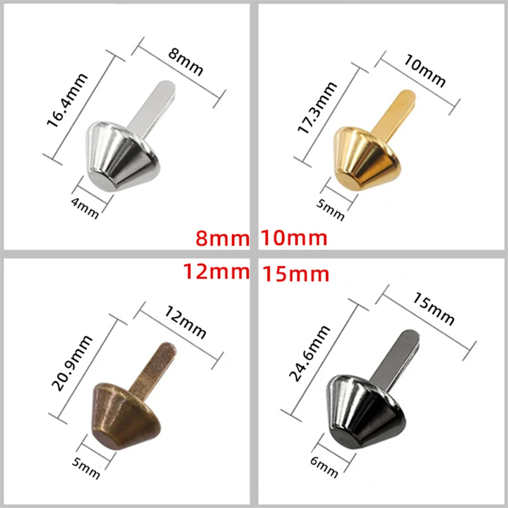 Metal Two-legged Feet Pierced Rivet Stud Spike Spot Nail for Leather Craft Bag Handbag Purse Bottom Protecting DIY Repair