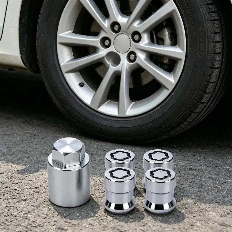 J0MA 4 Pieces Gleaming Silver Wheel Protectors Ball For Many Models