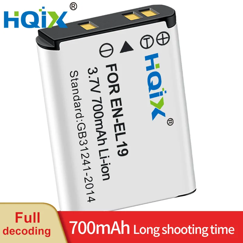 

HQIX for Nikon Coolpix S6900 S4200 S4400 S100 S2700 S6800 S7000 S3400 S3600 S4100 S2900 S3200 Camera EN-EL19 Battery Charger