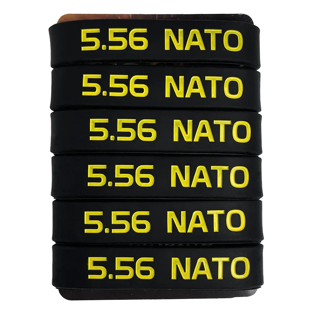 6er-Pack Magazinmarkierungsband für 5,56 Nato Magazinmarkierungsgummiband Rutschfest Praktische Identifizierung für die Sicherheit von Waffen