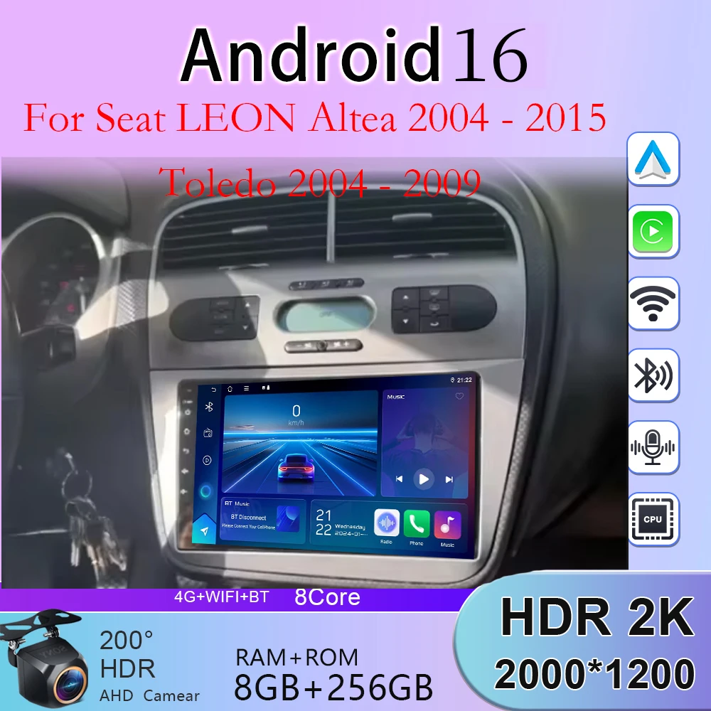 Wireless Carplay Android AUTO For Seat LEON Altea 2004 - 2015 Toledo 2004 - 2009 Head Unit GPS navigation stereo Player Radio 4G