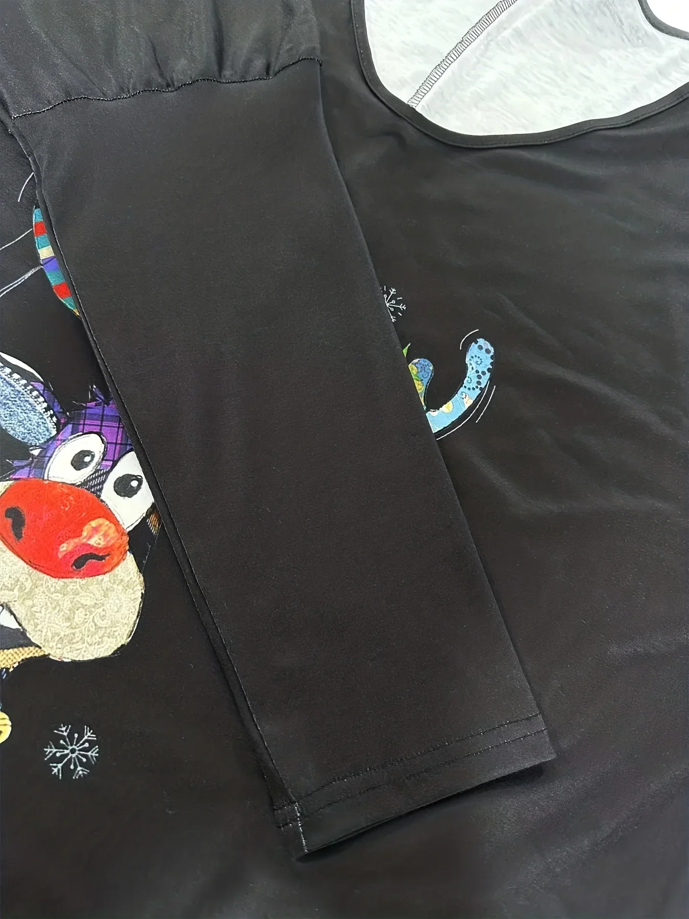 Women's Casual Plus Size 1XL-5XL Christmas Printed Pocket Long Sleeved T-shirt  Ladies Autumn New Home Clothes Tops