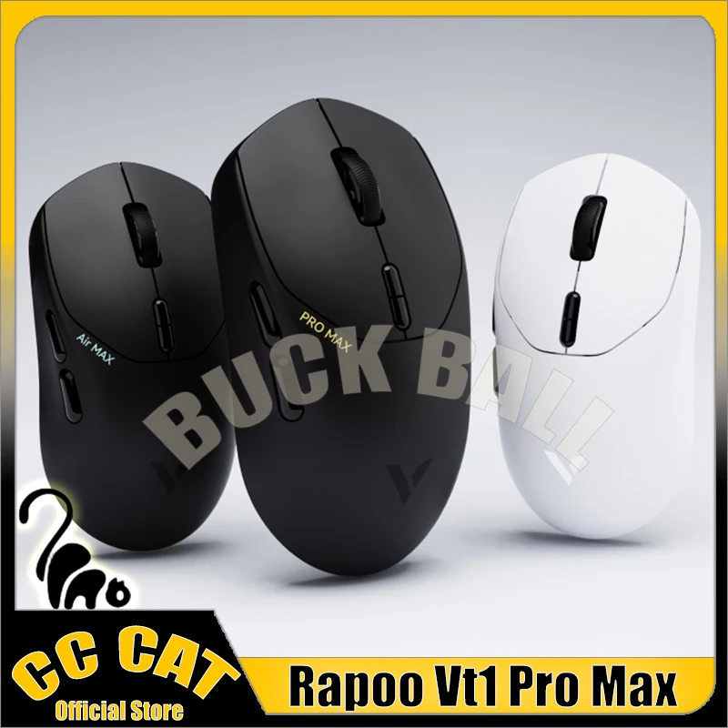 

Rapoo Vt1 Pro Max Mute Mouse Wireless Bluetooth Mouses 2 Mode 50g Lightweight With4k Long Endurance Paw3950 Battery Game Mouse