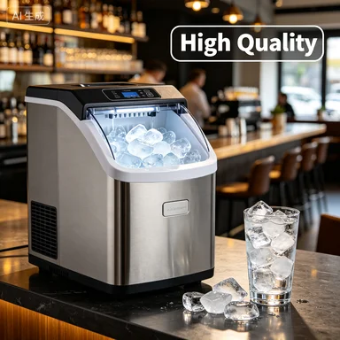 Hot Sale 120KG/24h Small Pebble Crushed Ice Maker Machine Countertop Automatic Chewable  Ice Dispenser for Home Bar