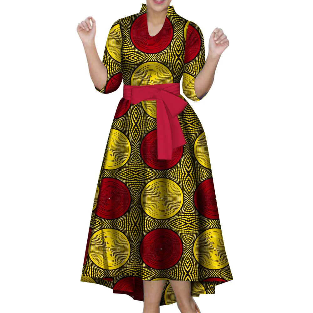 Fashion Ankara Maxi Long Dress Women Party Printed Mermaid Long Vintage Retro Large Size African Event Celebrate Gown New