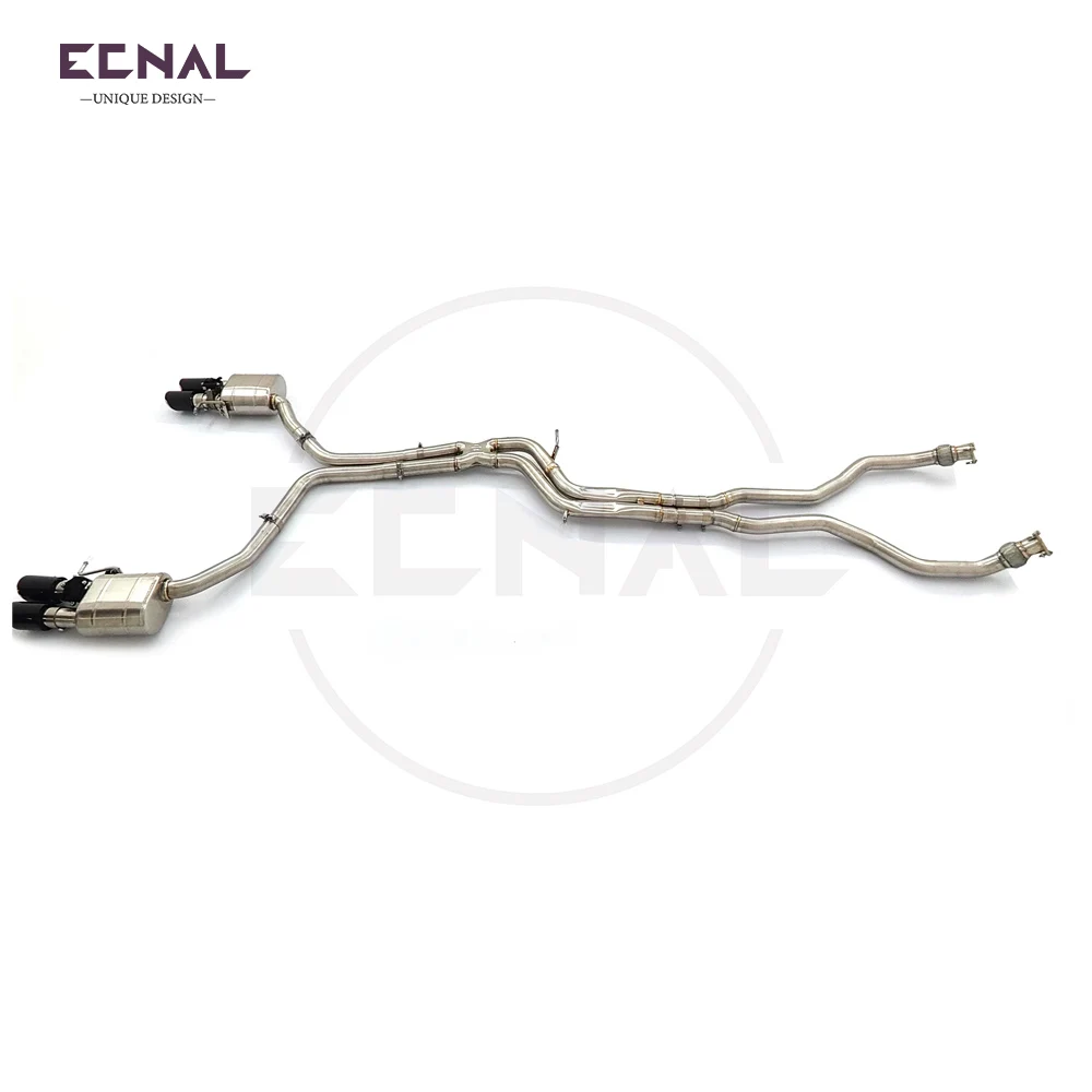 Ecnal Exhaust Front Pipe & Valved Catback for Audi S4 S5 B8 3.0L V6 2009-2016 SS304 Full Exhaust System with Valve Muffler