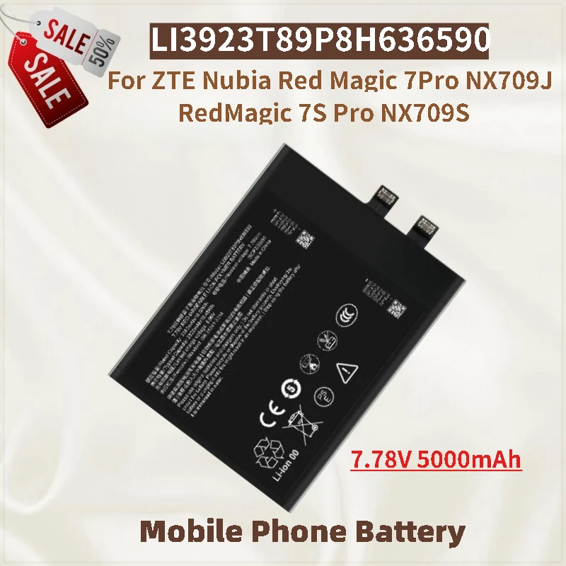 

Phone Battery LI3923T89P8H636590 7.78V 5000mAh For ZTE Nubia RedMagic 7S Pro NX709S RedMagic 7Pro NX709J High Quality Brand New