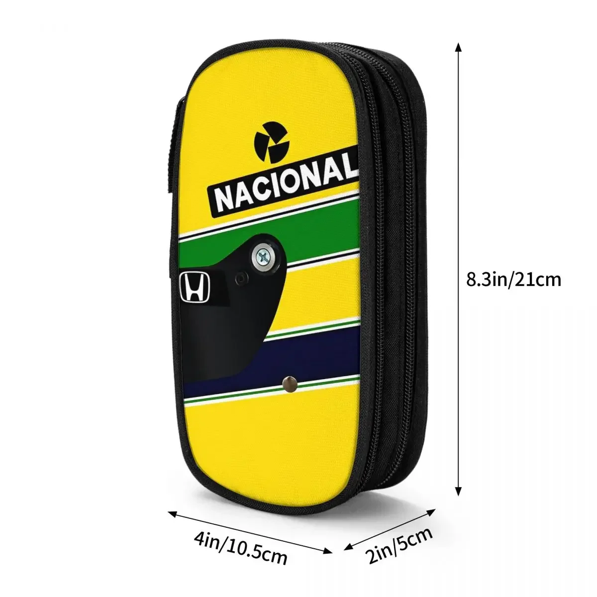 مقلمة سيارة سباق أيرتون سينا، حامل أقلام للبنات والأولاد، حقيبة تخزين كبيرة للطلاب، أدوات مكتبية بسحاب للمدرسة