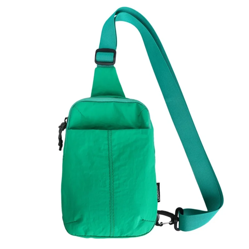

Solid Color Nylon Shoulder Bag Waterproof Large Capacity Sports Crossbody Bag Multifunctional Lightweight Outdoor Chest Bag Male
