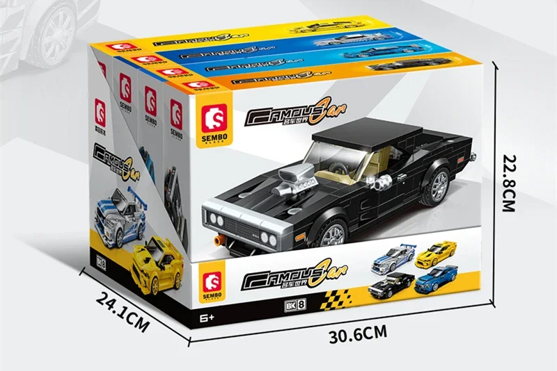 SEMBO BLOCK Berühmte Auto-Serie Supersportwagen Bausatz MOC Rennfahrzeug-Modell Bausteine Sportwagen-Spielzeug Geburtstagsgeschenke – Detail 2