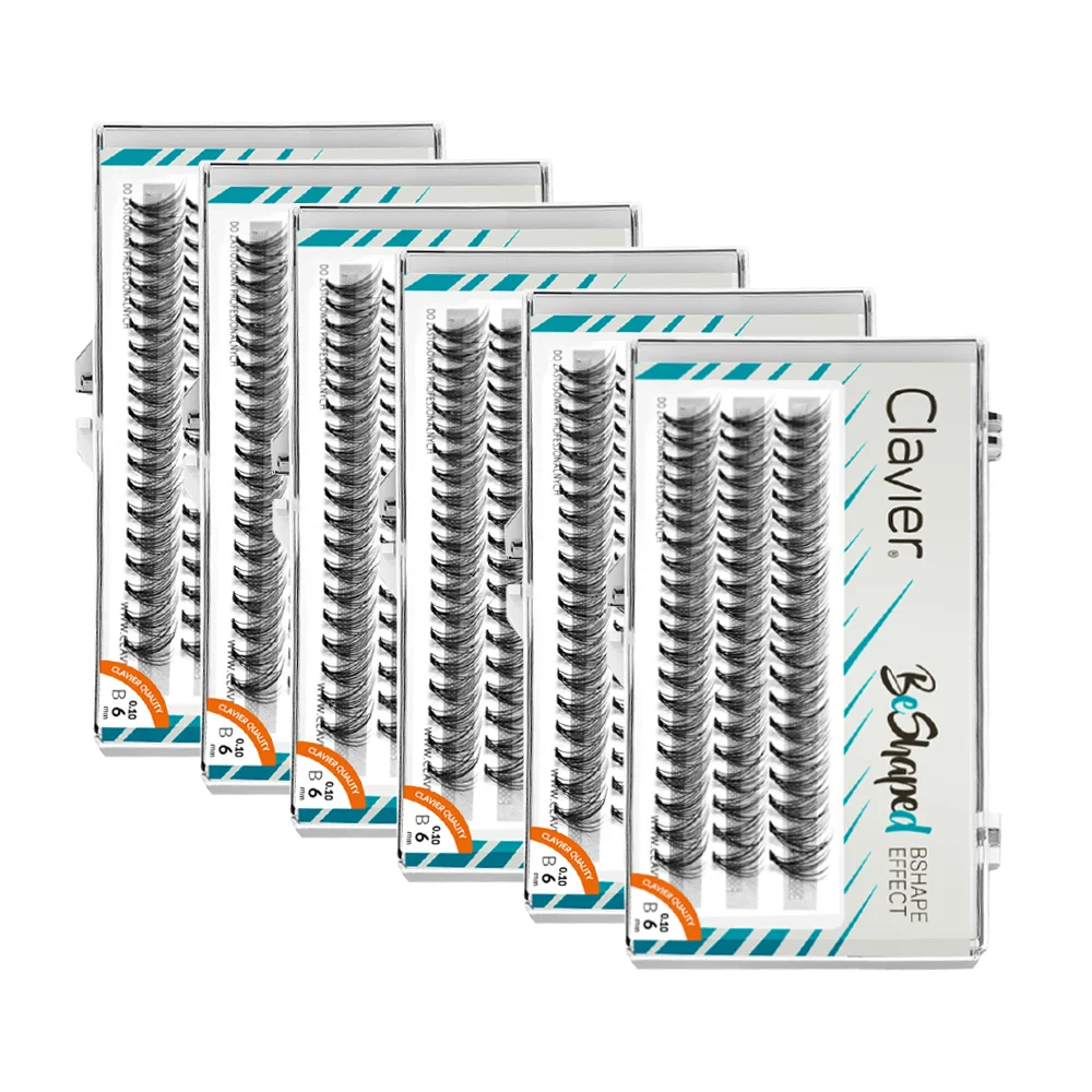 Clavier 6 Boxes Per Set Beshaped Eyelashes Set Extraordinary Natural Tuft  Lash Synthetic Silk Softer Cluster Eyelash