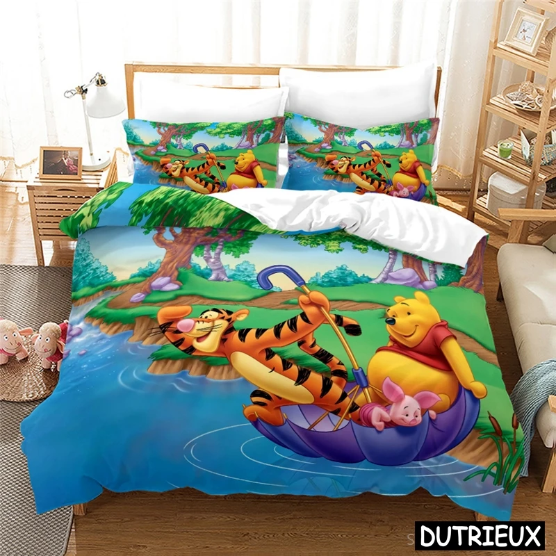 

Winnie The Pooh Tigger Piglet 3D Bedding Set Cute Cartoon Duvet Cover Set Quilt Cover Pillowcase Home Textile For Kids Boys Girl