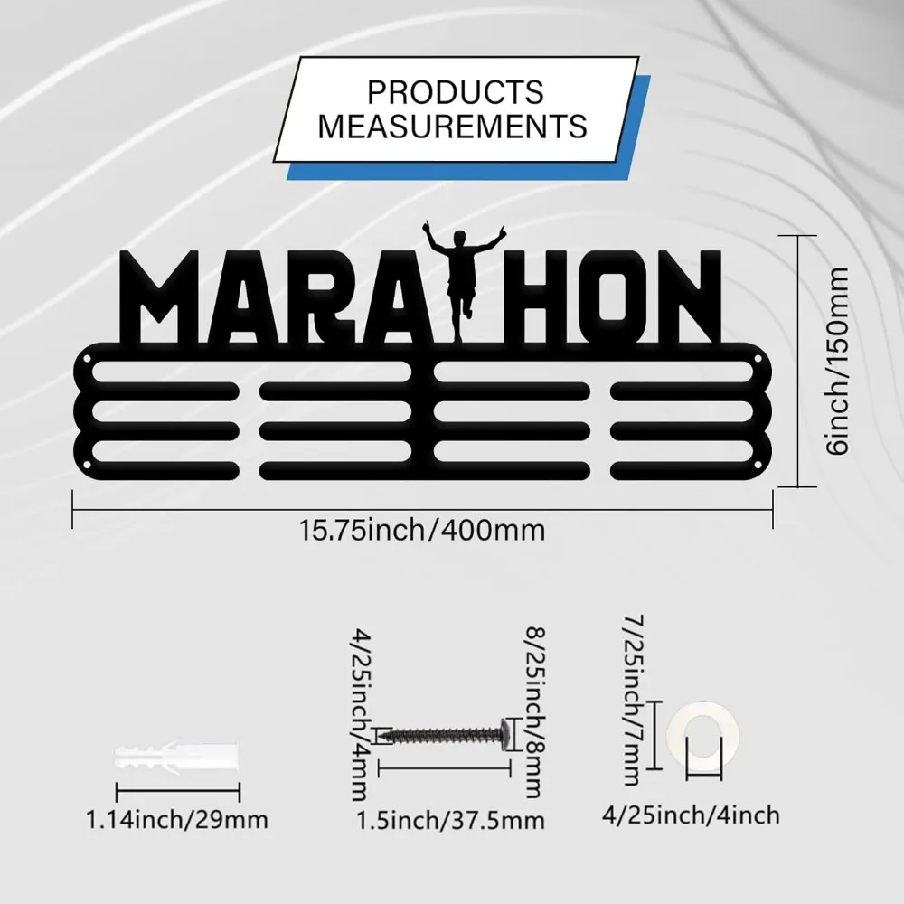 Medal Hanger Holder Display Rack Marathon Medal Hanger Awards Ribbon Cheer 3 Lines Sport Award Rack Wall Mount Frame Gymnastics