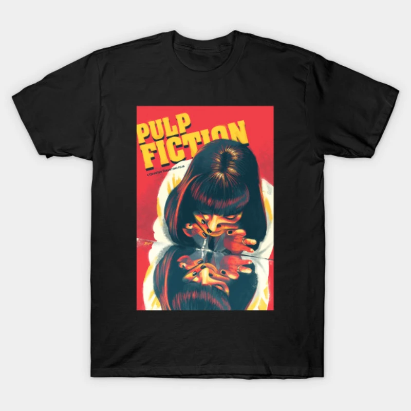 Funny Pulp Fiction TShirt Mia Wallace Quentin Tarantino Graphic Tshirts 90s Vintage Women Men Breathable Comfortable  Tee Shirts