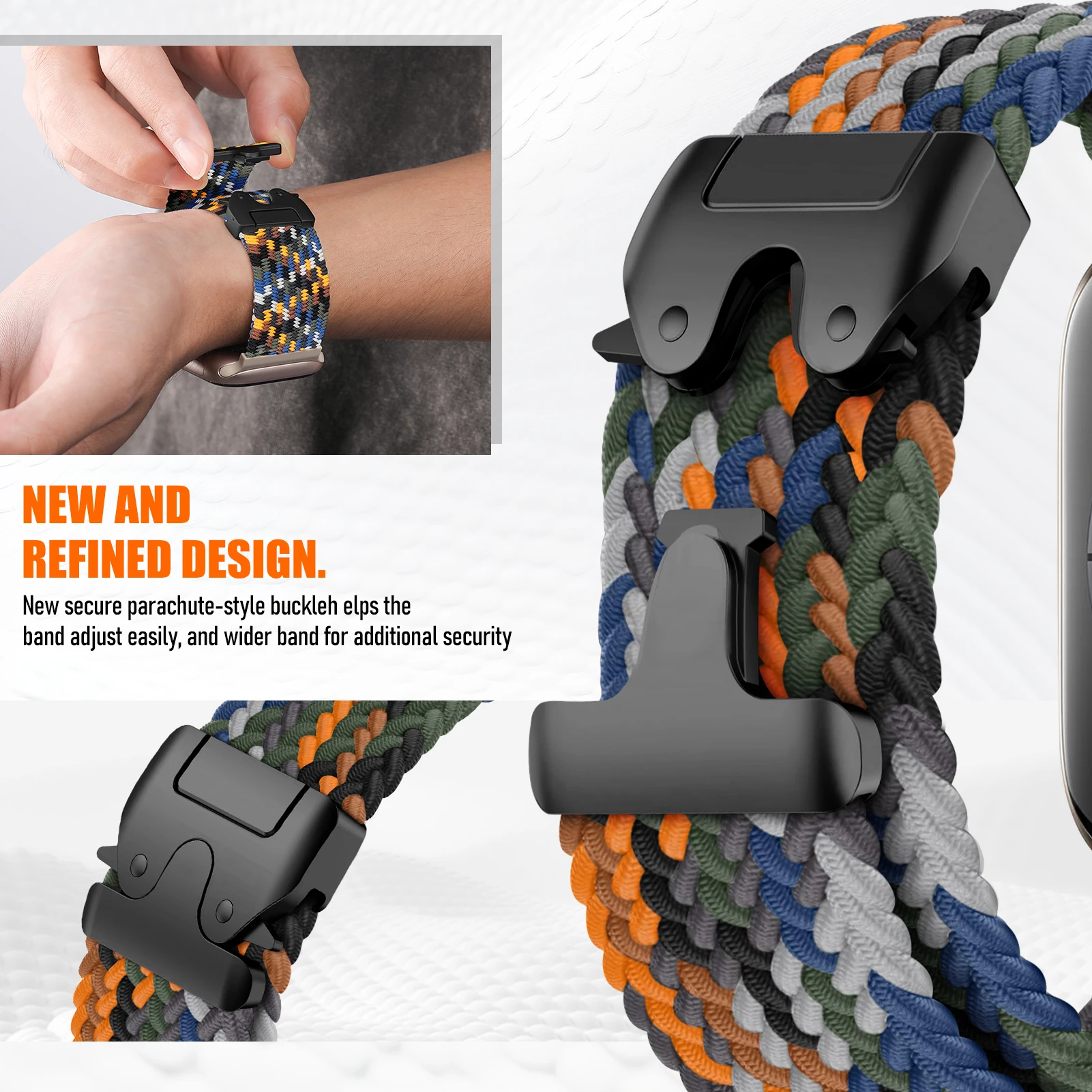 Braided Band For Apple Watch Straps 40 mm 44mm 46mm 42mm 49mm 45mm 41mm Parachute Bracelet IWatch Series 10 SE 9 8 7 6 3 Ultra 2 image 4