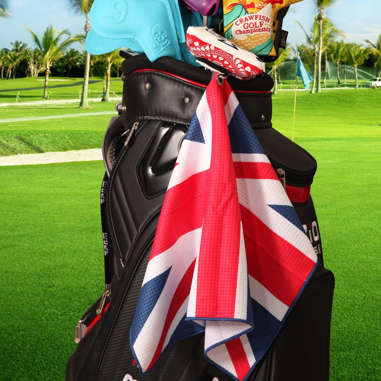 UK Union Jack Series Design Waffle Ployester Golf Towel