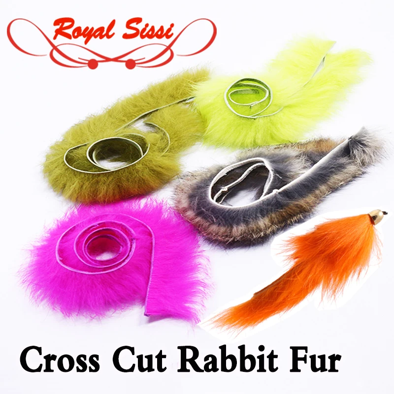 

Royal Sissi 1meter/card premium crosscut rabbit zonker strips bass&pike streamer fly full body stacking wrap fly tying materials