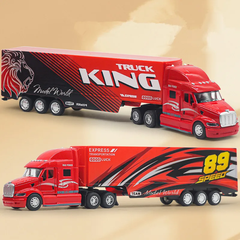 Modello di auto contenitore estraibile in lega 1: 48, giocattolo per auto di ingegneria, auto con suono e luce simulati, commercio all'ingrosso