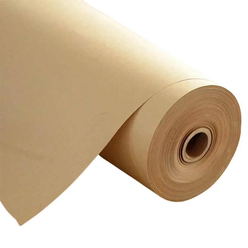 10/30/50 Meters High Strength Original Wood Pulp Brown Kraft Paper Roll Buffer Packaging Paper Roll Moisture-proof Kraft Paper