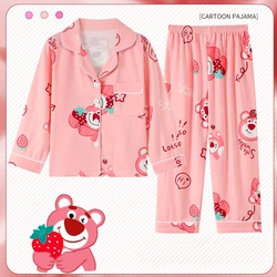 Disney Cartoon Children Pajama Sets Cardigan Comfortable Soft Breathable Night Clothes Boys Girls Suitable Housewear Autumn