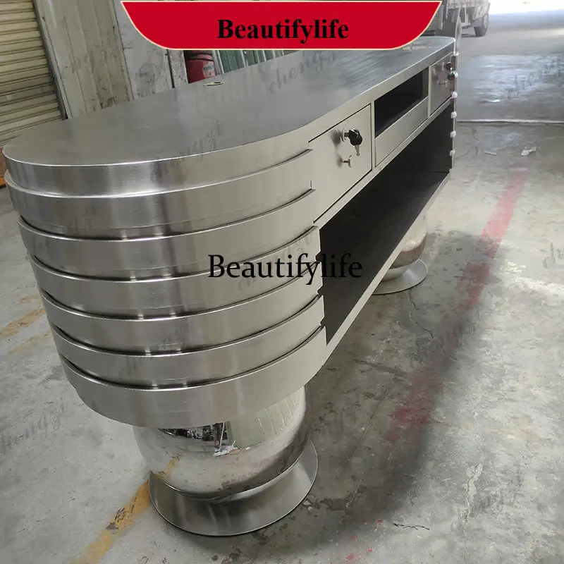 p182 Checkout page Integral stainless steel zero formaldehyde desk Arc counter Company front desk