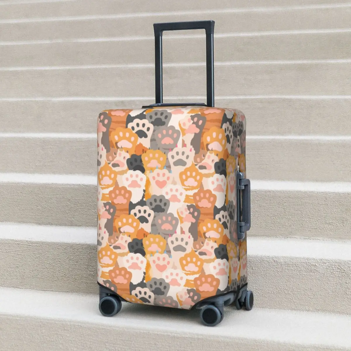 

Colorful Dog Paw Print Suitcase Cover Cartoon Flight Business Practical Luggage Supplies Protector