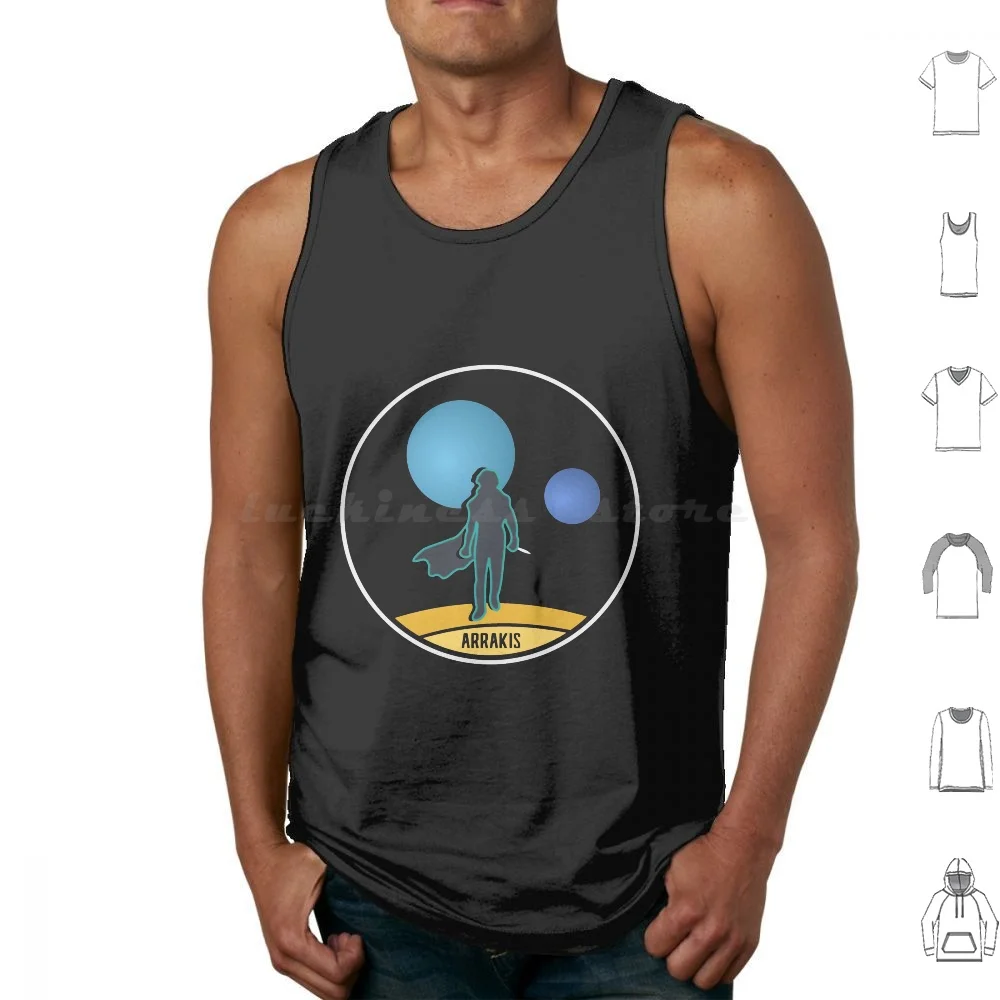 Planet Arrakis205 Tank Tops Print Cotton Retro Sandworm Surfing Surf Surfer Beach Distressed Style Movie Arrakis Sci Fi