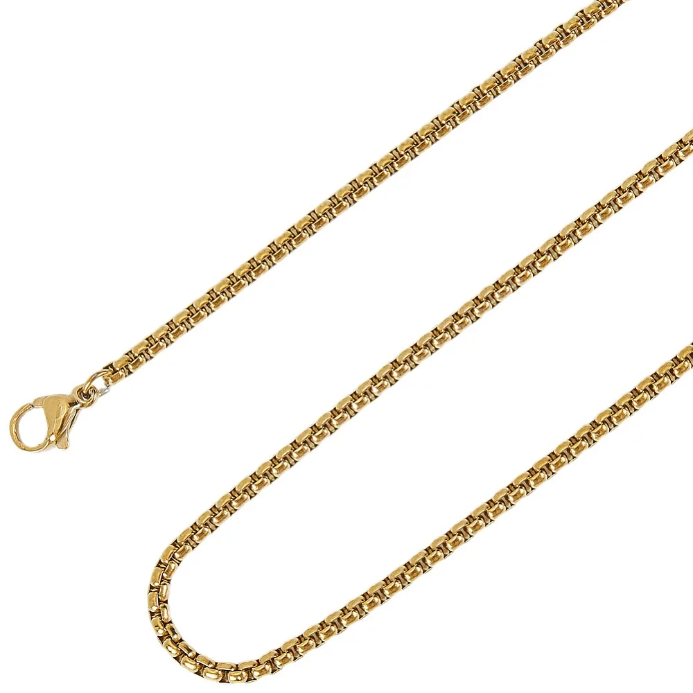 

4Pcs 304 Stainless Steel Box Chain Necklaces with Lobster Claw Clasps Golden 23.62 inch(60cm) 2.5mm 4pcs