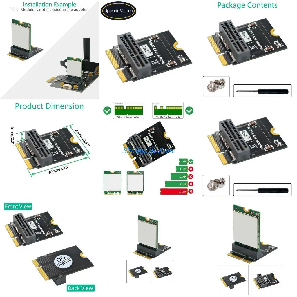E65E جديد 2230 نوع NGFF M.2 مفتاح-E إلى مفتاح-E محول محول لوحة الناهض دعم #1