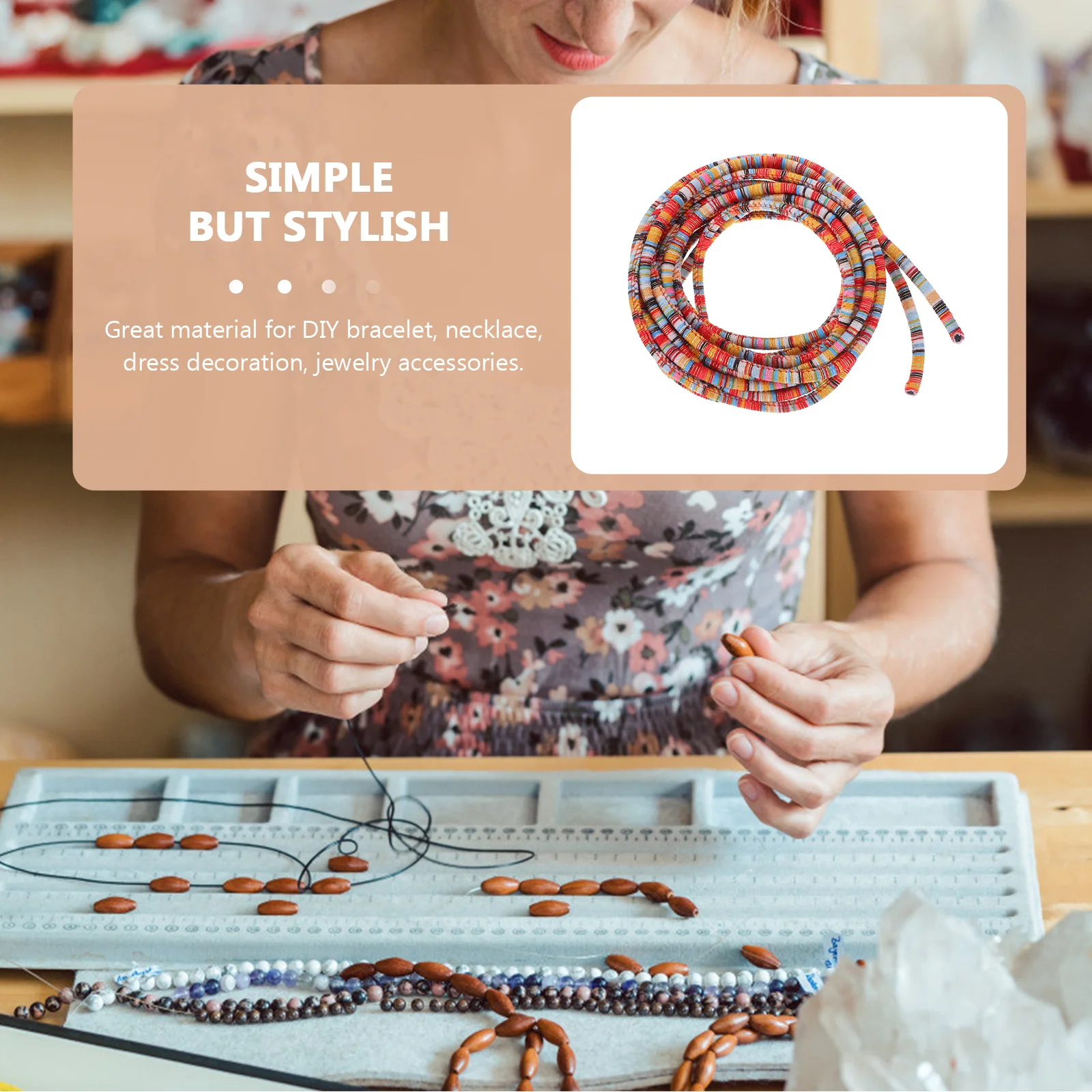 

Handwoven Ethnic Textile Rope Fabric Wrapped Cord for Handmade DIY Jewelry Necklaces Bracelets Textile Wrap for DIY Jewelry