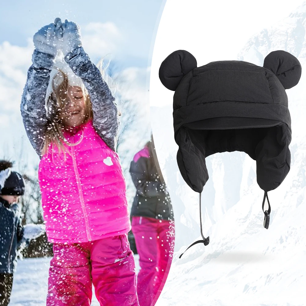

Fashion Down Cotton Ear-flapped Hat Winter Warm Ear Protection Hat Windproof Outdoor Snowing Beanies for Women Girls Xmas Gifts