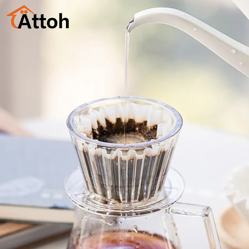 Wave Coffee Filter Dripper Crystal Eye Pour Over Coffee Funnel Cups Coffee Maker Flat Bottom Increase Uniformity Filter Cup