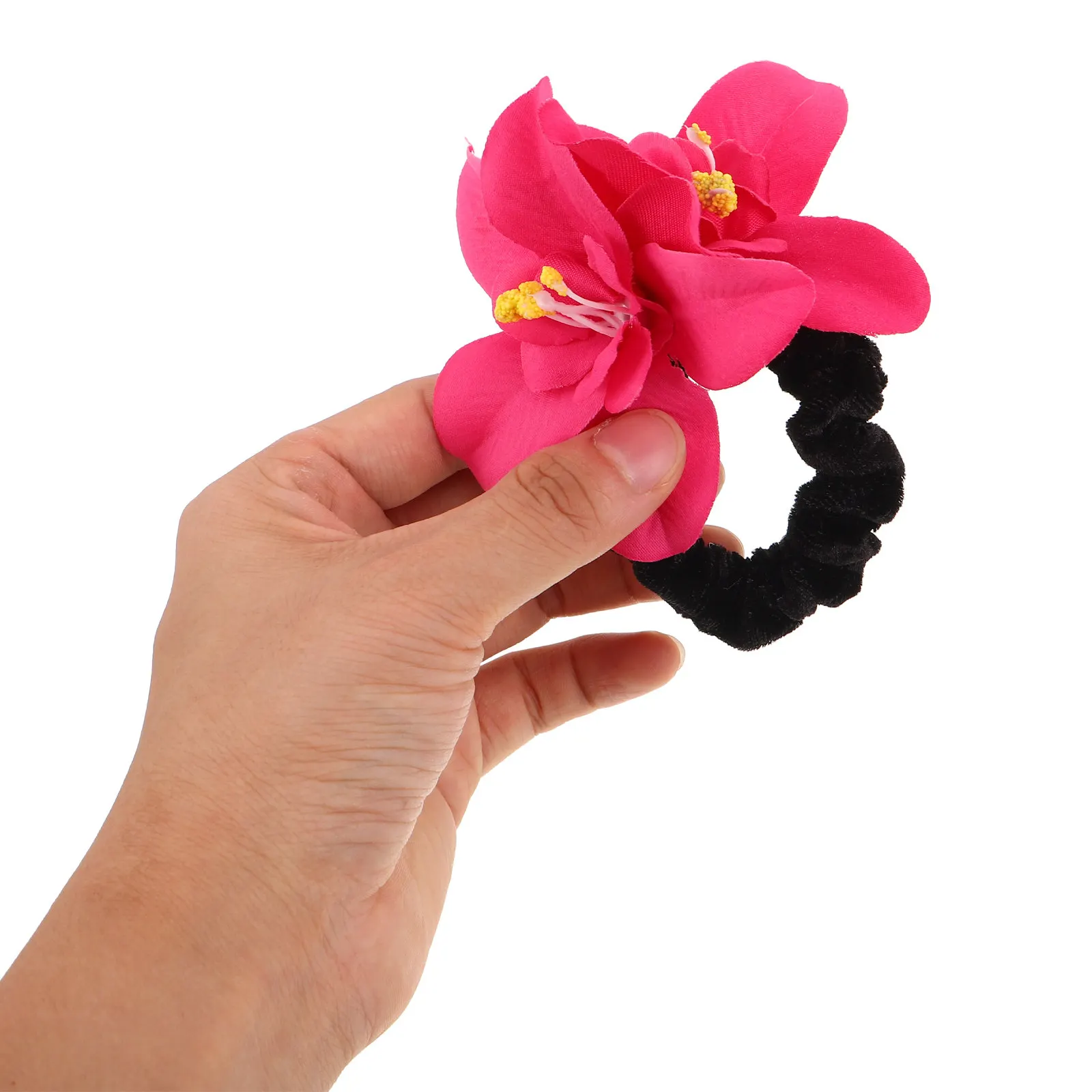 5Pcs Floral Hair Accessories Elastic Ties Soft Fabric Hair Scrunchies for Wedding Party Casual Hairstyles Floral Ponytail Holder