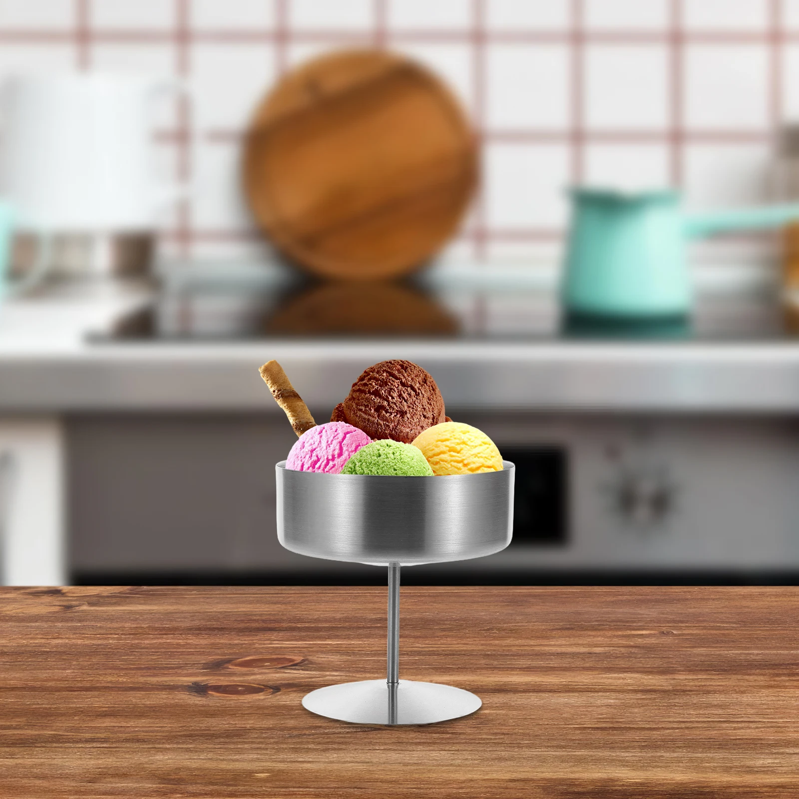 

Tall Dessert Cup Cups Ice Cream Bowl Serving Bowls Stainless Steel Condiment Mini Metal